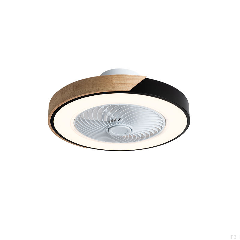 HFBH 20-Inch Low Profile Ceiling Fan with ABS Remote Control Small Bedroom Three-Light (Black White Grey) Light Color Options