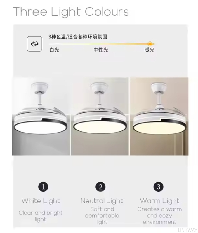 Remote Control LED Ceiling Fan Lights , Modern LED Invisible Ceiling Fan With Light