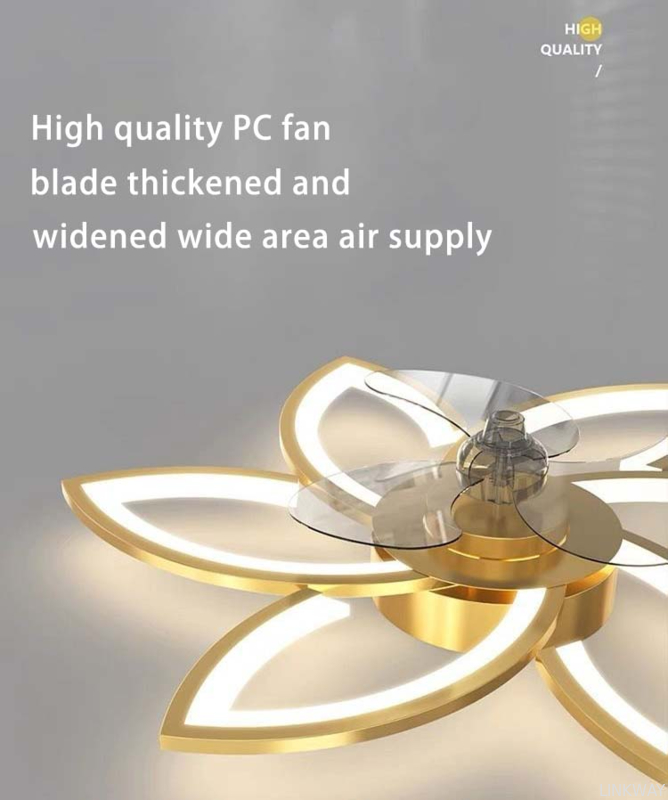 Fashion Art Multi-head Petal Inverter Fan Light For Living Room Bedroom