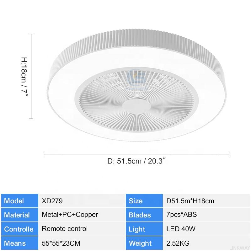 Wholesale factory New LED Fan Lamp Wiht Light with Fan App Control Tuya Alexa Google Control