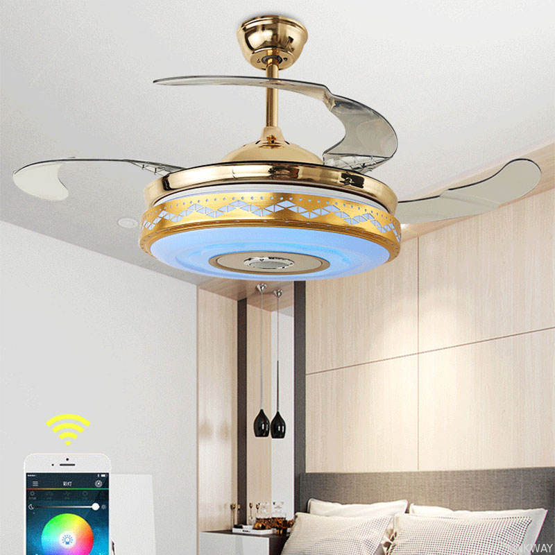 Bedroom Modern Ceiling Fans With Lights And Retractable Blades