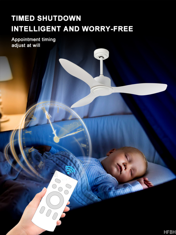 HFBH Model 630 Modern Design 48 Inch Ceiling Fan with White ABS Blade
