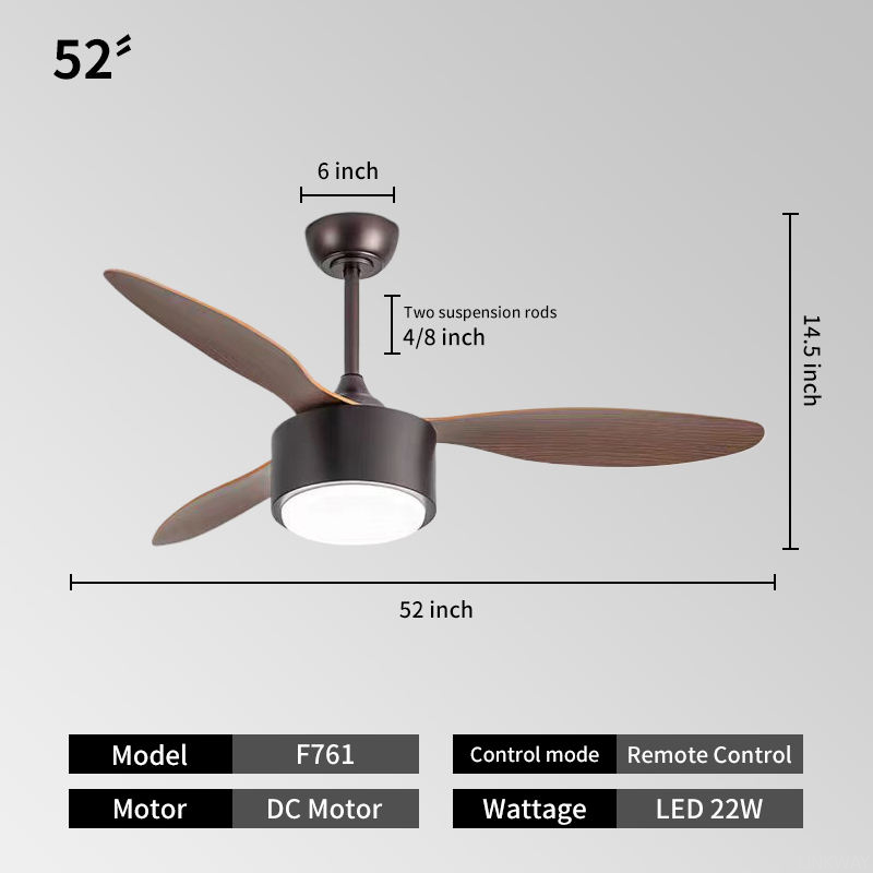 Pop Style Solid Wood Ceiling Fan With DC Motor And LED Light