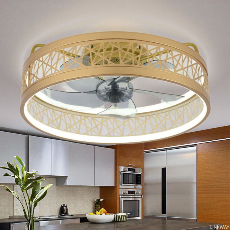 Modern Ceiling Chandelier Fan With Remote Control Dining Room Bedroom ABS 50cm Large LED Ceiling Fans