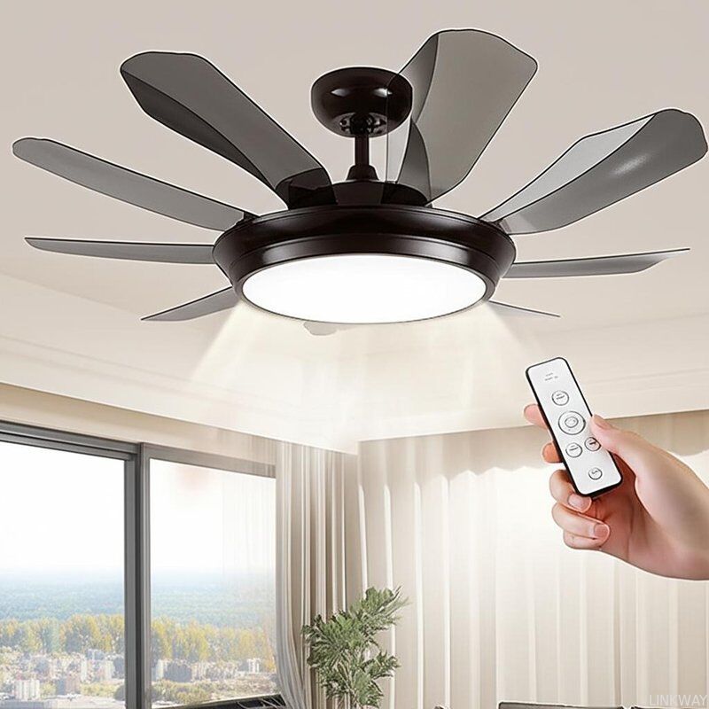 Remote Control Folding Kitchen Ceiling Fan with Light Quiet Operation Adjustable Lighting Levels Space Saving Folding Blades