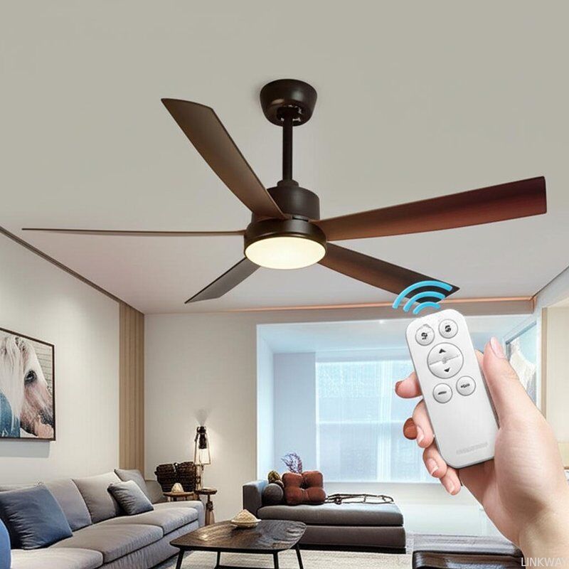 3 to 6 Blades Modern LED Ceiling Fans Remote Control Enabled English Operating Language Providing Quiet Cooling and LED Lighting