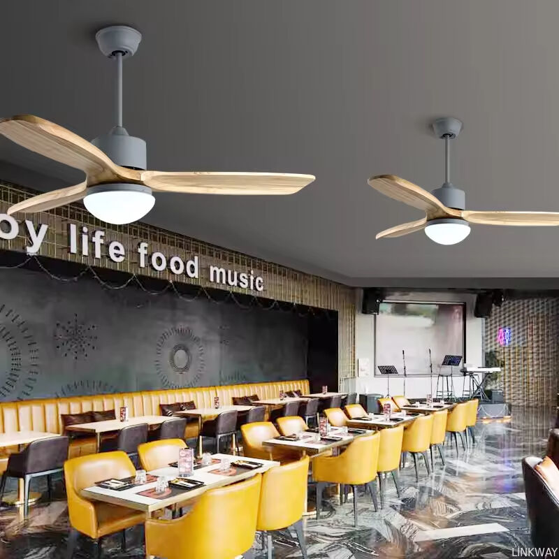 Wholesale 52 Inch Vintage Decor Wood Fan Ceiling Electric Solid Wood Blades Ceiling Fan With Ventilador De Techo Con Luz