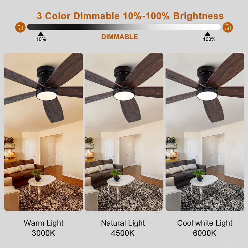 Reversible Fan Lamp Plywood 3 5 Blade Ceiling Fan With Light 52 Inch Led Ceiling Fan With Light and Remote Control for Home