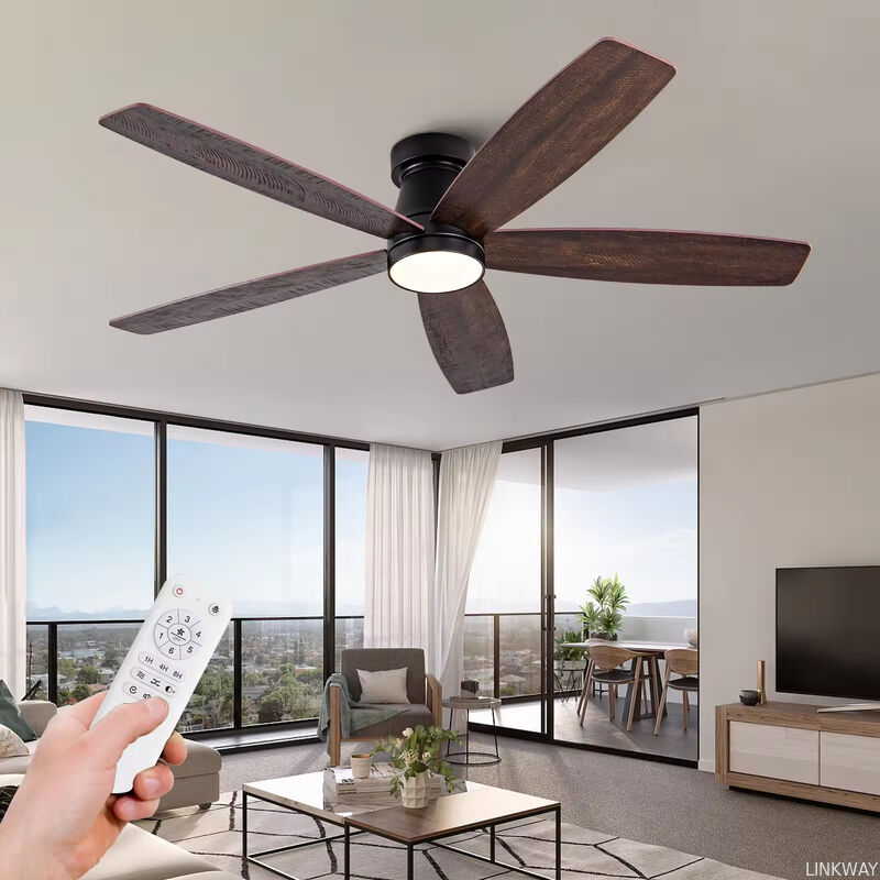 Reversible Fan Lamp Plywood 3 5 Blade Ceiling Fan With Light 52 Inch Led Ceiling Fan With Light and Remote Control for Home