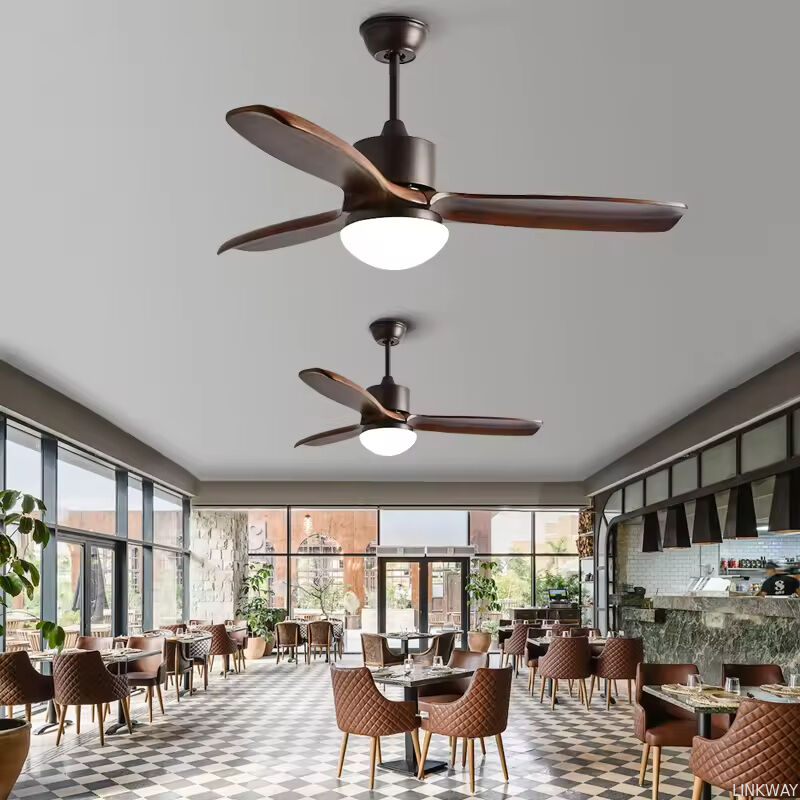 Wholesale 52 Inch Vintage Decor Wood Fan Ceiling Electric Solid Wood Blades Ceiling Fan With Ventilador De Techo Con Luz