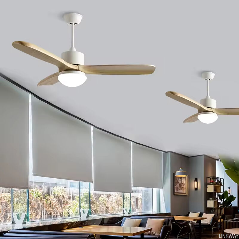 Wholesale 52 Inch Vintage Decor Wood Fan Ceiling Electric Solid Wood Blades Ceiling Fan With Ventilador De Techo Con Luz