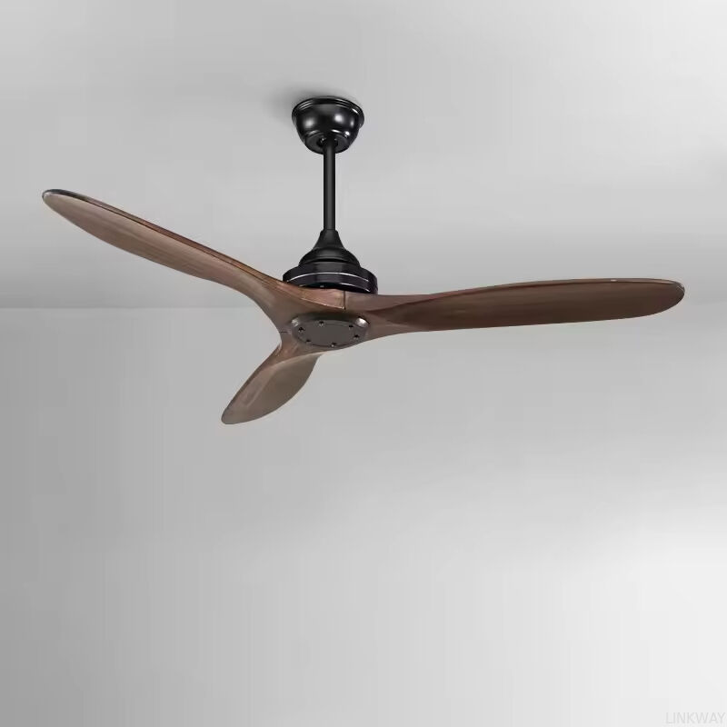 European Style 52 Inch Ceiling Fan Energy Efficiency Solid Wood Blade Ceiling Fan With Dc Motor Ventilador De Techo Con Luz