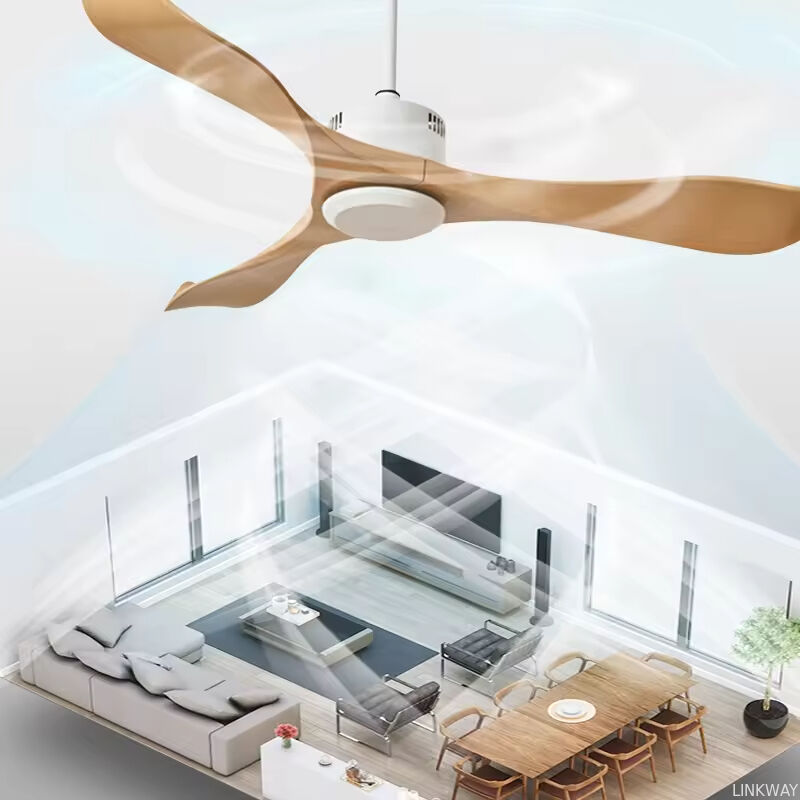 Blade DC Ceiling Fan Light Decorative Speed Control Air Conditioning ABS Plastic Brown Remote Control Ceiling Fan