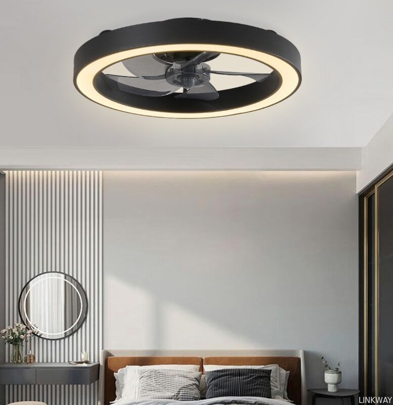 2026 Modern Minimalist LED Ceiling Fan Lamp Ultra-Thin Invisible Electric Fan for Bedroom Dining Room DC Remote Control 220V