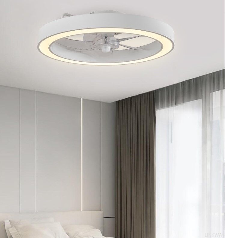2026 Modern Minimalist LED Ceiling Fan Lamp Ultra-Thin Invisible Electric Fan for Bedroom Dining Room DC Remote Control 220V