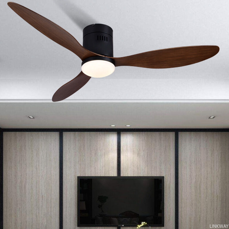 Industrial Style Energy-Saving 52 Inch 3 ABS Blades Ceiling Fan Dimmable Light Remote Control