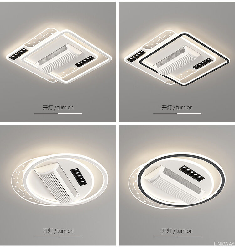 HFBH Three Color Strong Wind High Quality Anti Flicker No Blades Remote Control Silent Fan Light for Indoor Use