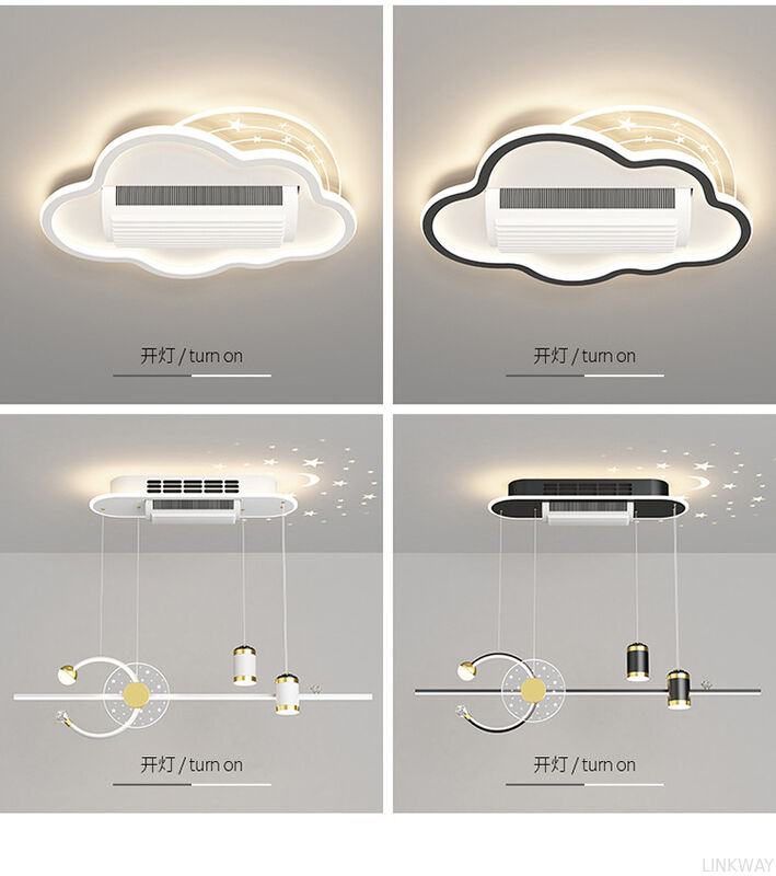 HFBH Three Color Strong Wind High Quality Anti Flicker No Blades Remote Control Silent Fan Light for Indoor Use