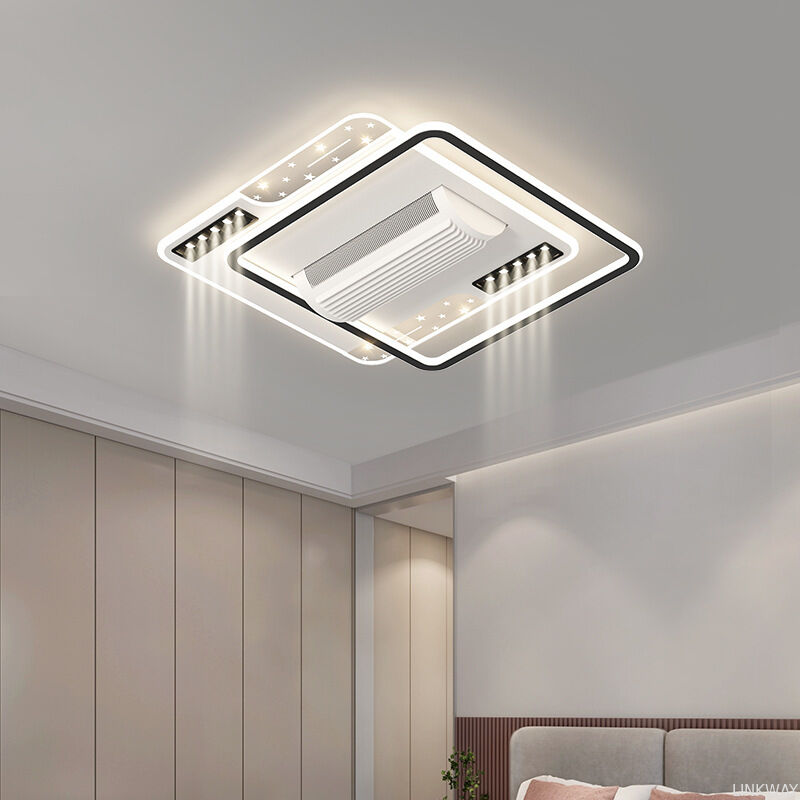 HFBH Three Color Strong Wind High Quality Anti Flicker No Blades Remote Control Silent Fan Light for Indoor Use