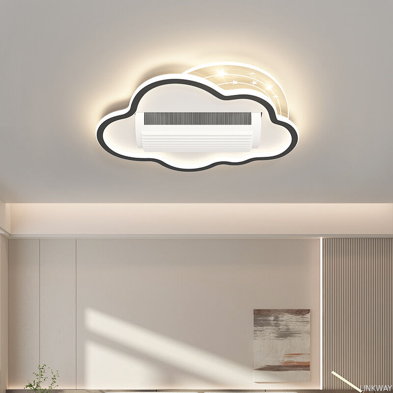 HFBH Three Color Strong Wind High Quality Anti Flicker No Blades Remote Control Silent Fan Light for Indoor Use