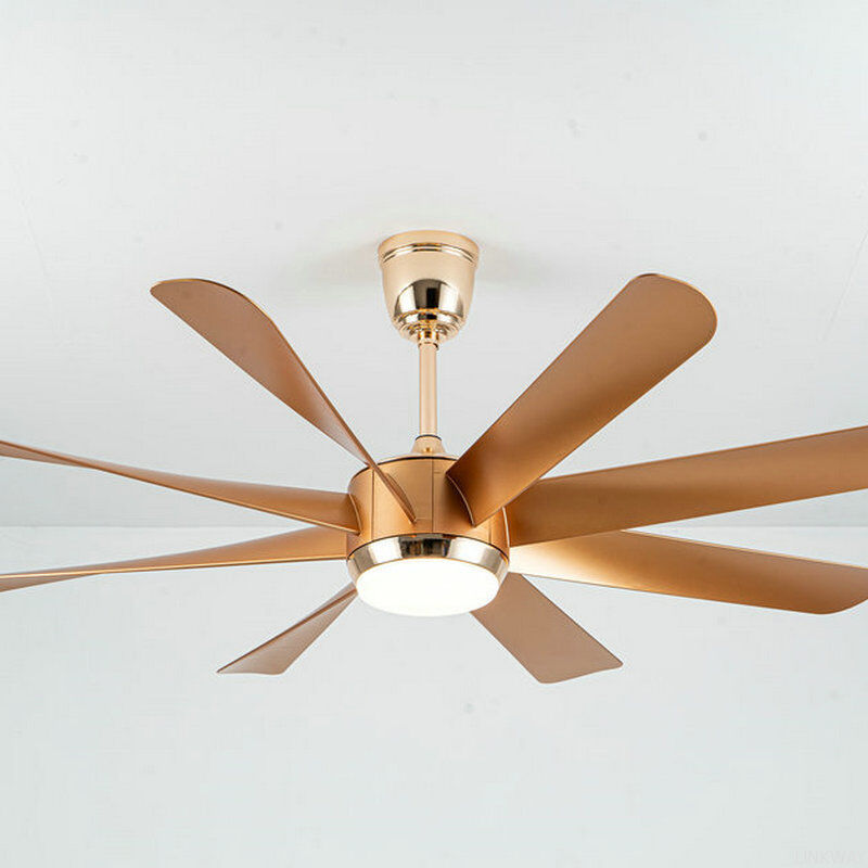 Wholesale 60inch ABS Luxury DC Nordic Modern LED Large Ceiling Fan with 8 Blades Remote Control DC Motor for Living Room