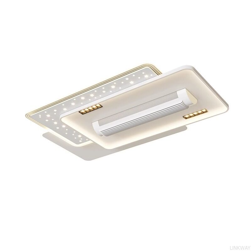 Modern Leafless LED Ceiling Fan Lamp Energy-Saving AC Motor Remote Control Silent Lighting Living Dining Bedroom Flush Mount