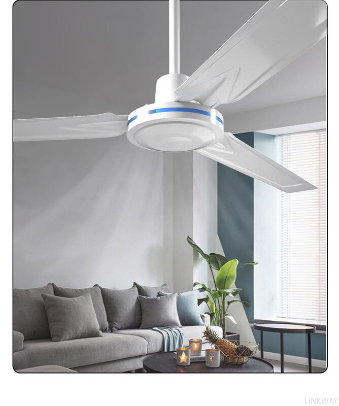 High Quality 3 Blades Ceiling Fan Without Light Attractive Silver Five Wind Speed for Hotel Living Room