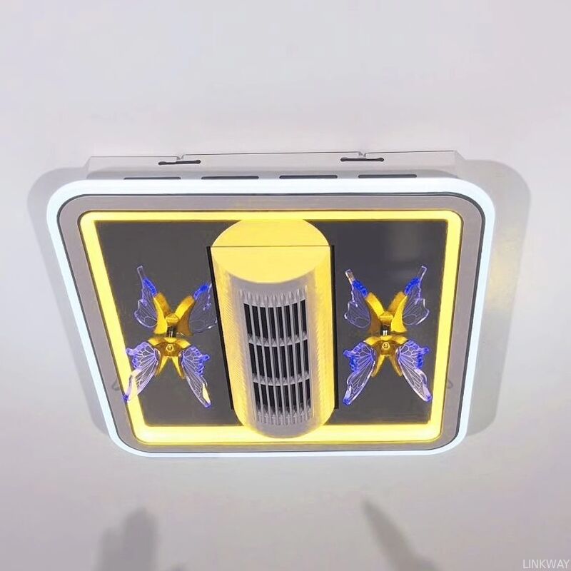 Hotel Living Room Bedroom Remote Control DC Motor Modern Square Bladeless Ceiling Fan with LED Light 6-Speed Dimmable 220V