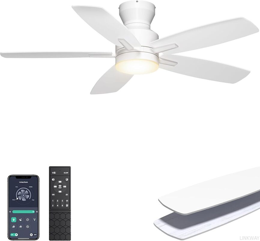 Indoor Decor Ceiling Fan 42 Inch DC Inverter Ceiling Fan 6 Speed/5 Piece Plywood Blades Ceiling Fan with Remote Control