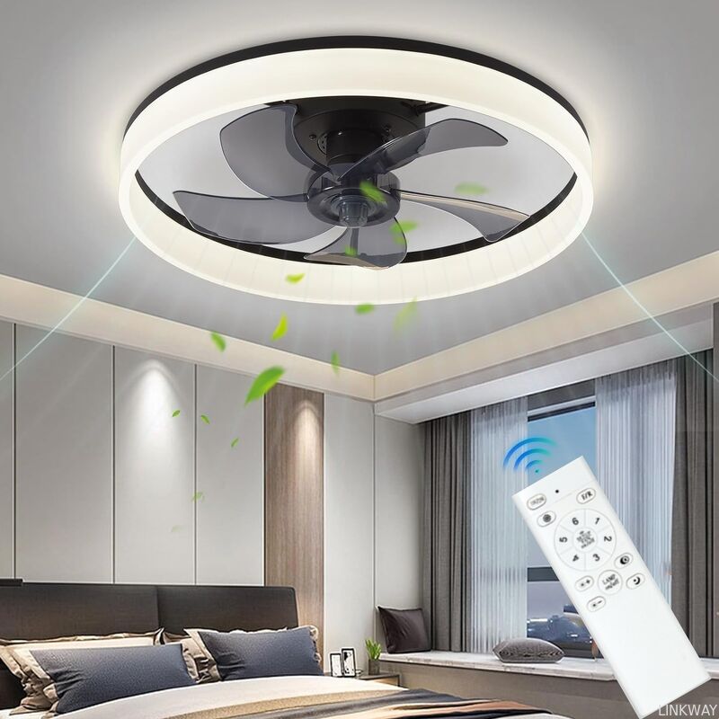 Japanese American Luxury LED Ceiling Fan Light Cross-Border Accessible for Bedroom Restaurant Wide Voltage Frequency Conversion