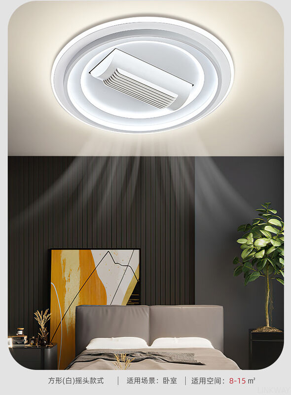 New Design Bladeless Modern Square Led Ceiling With Light Remote Control White Invisible Fan Lamps for Living Room