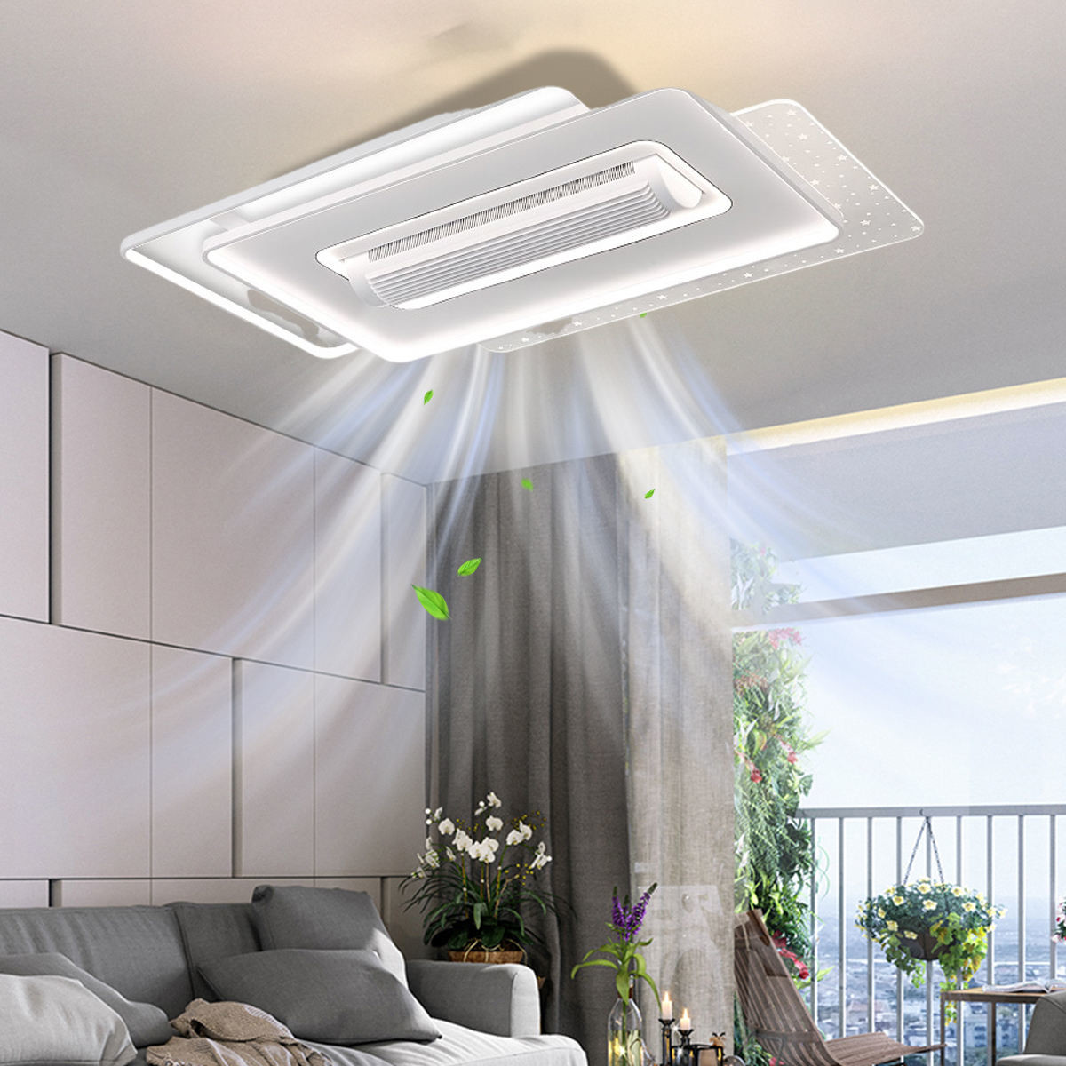 Modern Luxury Ceiling Fans Light , Smart LED Ceiling Fan With Remote Control