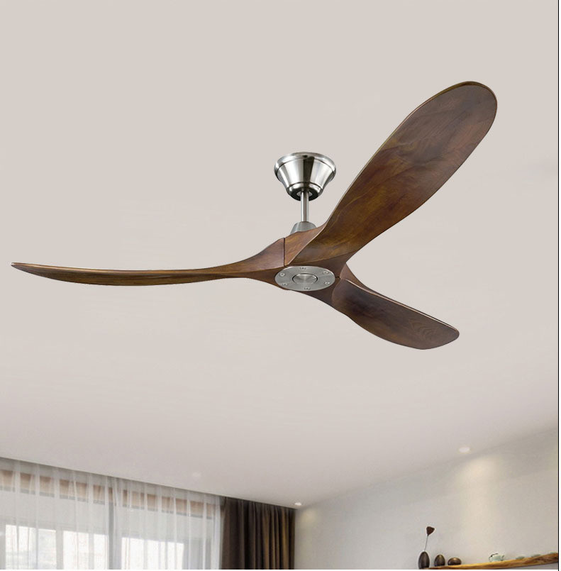 Manufacturer 110V 220V AC Solid 3 Blade Wooden Ceiling Fan 52 Inch 56 Inch 60 Inch With Light