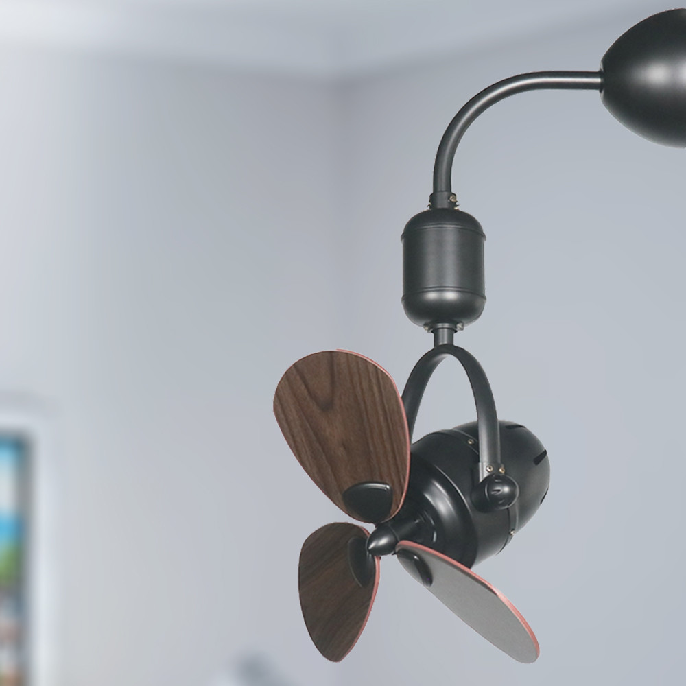 Light Duty LED Ceiling Fan Lights , Wall Mounted Oscillating Fans With Remote Control