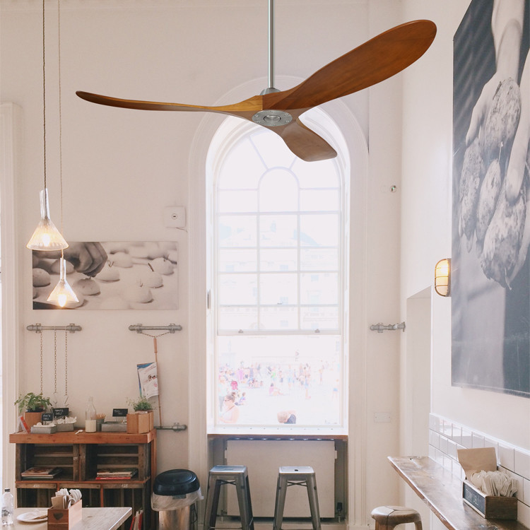 Manufacturer 3 Wooden Blade Modern LED Ceiling Fans Indoor Outdoor Patio Ceiling Fan 60 Inch