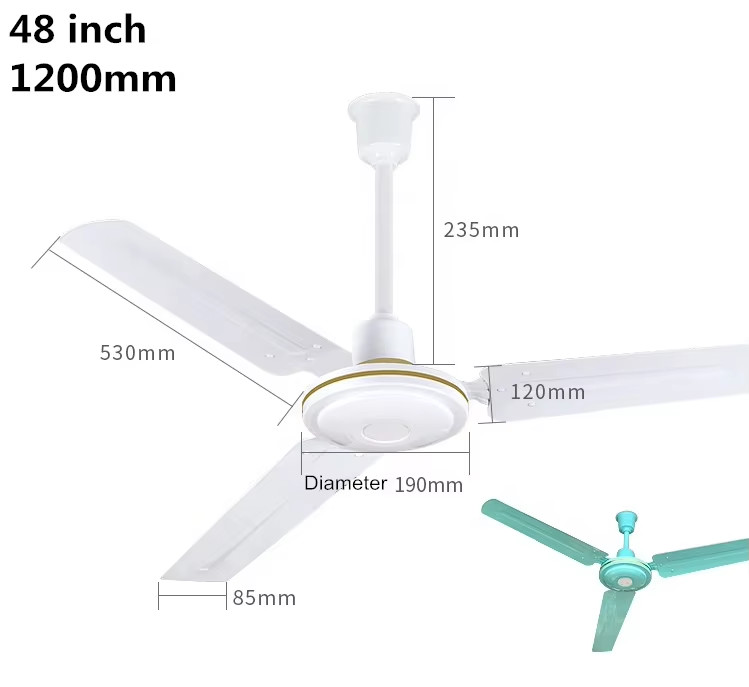 Smart 42 Inch Modern LED Ceiling Fans Electric Power Source 220V Iron Blade