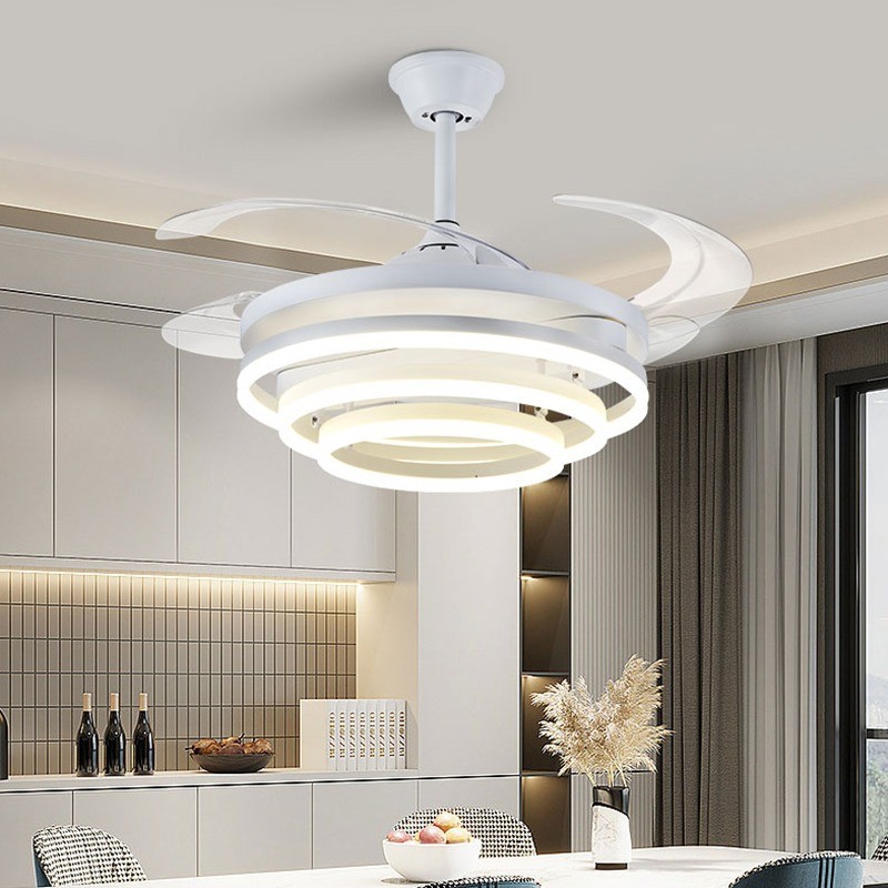 wholesale   Bedroom Decor Nordic Ceiling Fan Remote Control Restaurant Ceiling Fan Lamp