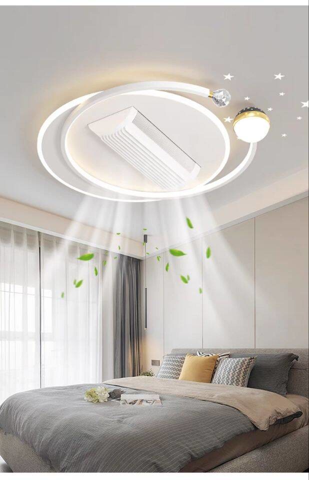 wholesale   Three Color Strong Wind Ceiling Fan Light Anti Flicker Silent Ceiling Fan With Light And Remote