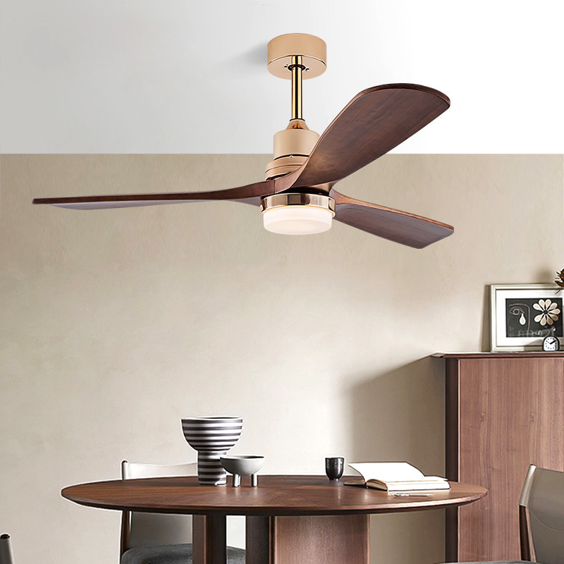 Wholesale factory Solid Wood Leaf Ceiling Fan Remote Control Ceiling Fan With Light