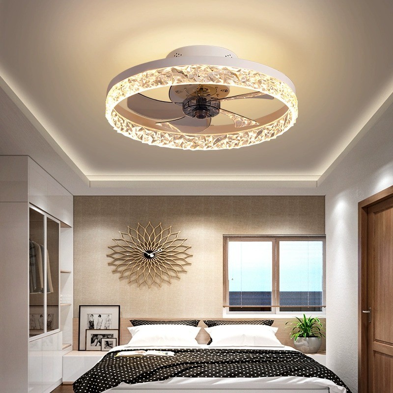Factory Modern Home Intelligent Remote Control Ceiling Fan with Lamp Dimming Fan Lights for Home Living Room Bedroom LED Fan Light