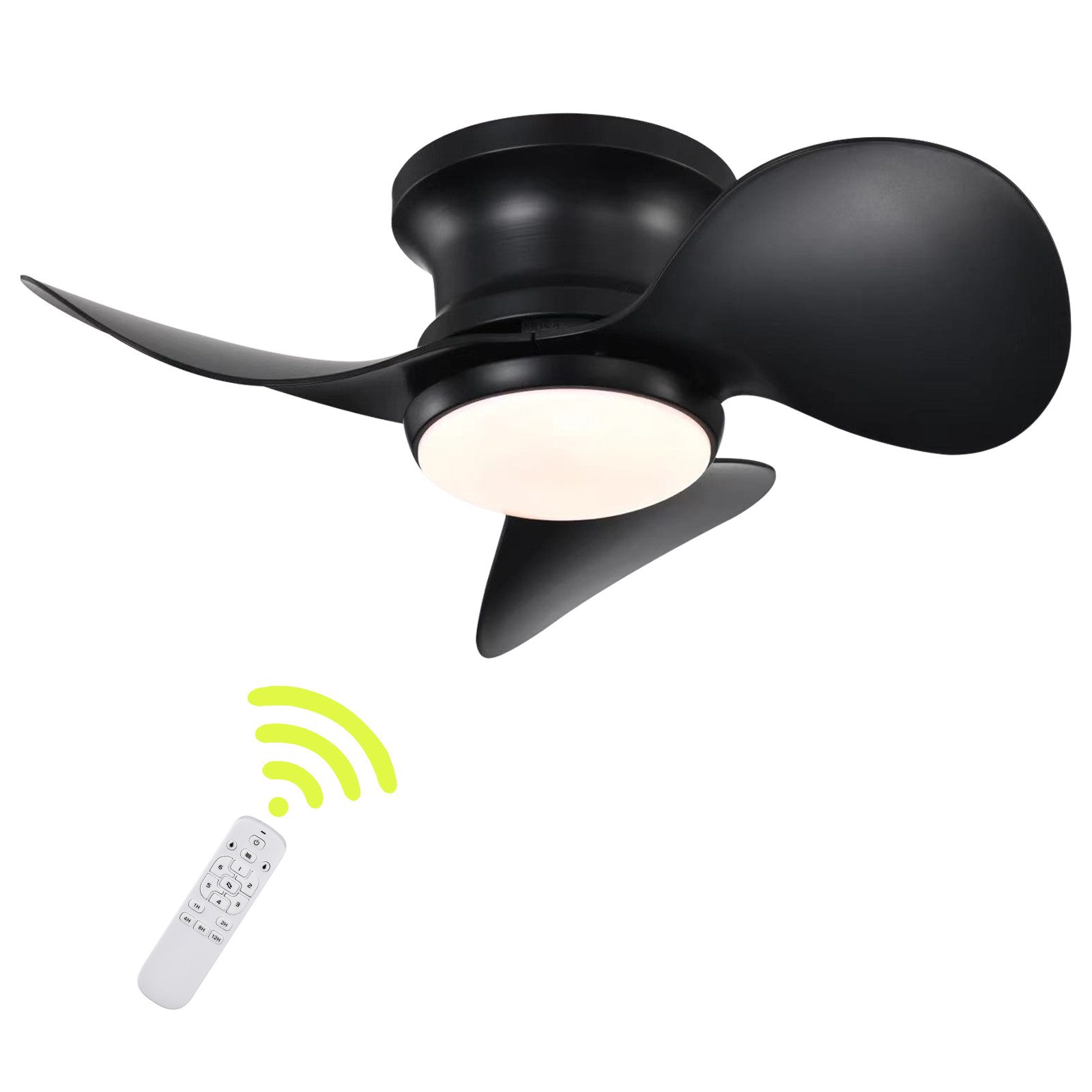 Manufactory  Dimmable LED Flush Mount Ceiling Fan With LED Light Customized