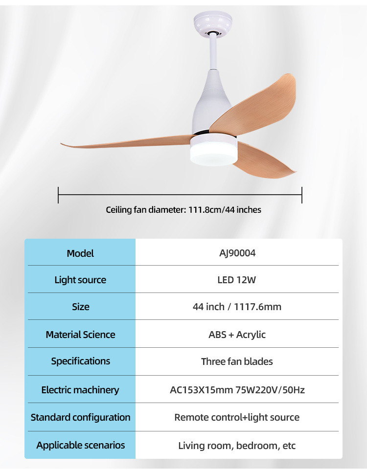 Wholesale    Decorative Flush Mount LED Ceiling Fan , DC Ceiling Fan With Light And Remote