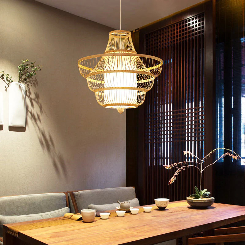 Manufactory Bedroom Living Room Flush Mount LED Ceiling Fan / Rattan Ceiling Fan With Light
