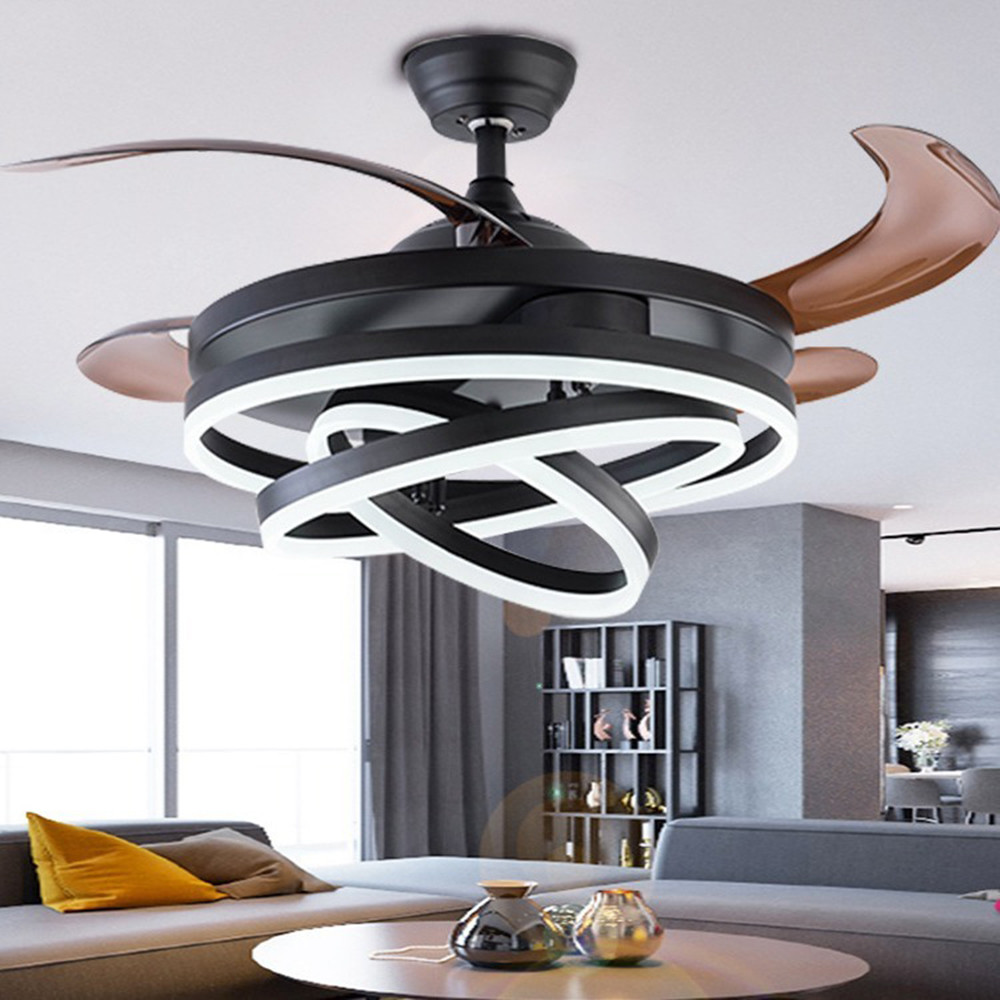 Factory Modern Bedroom Lighting Fixtures Invisible Ceiling Light With Fan And Remote Control