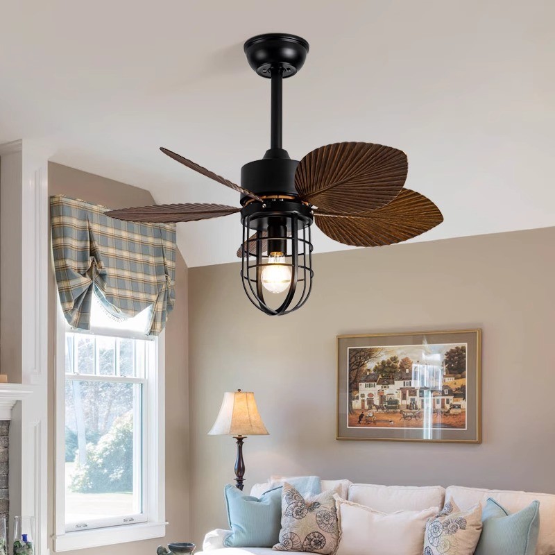 Wholesale factory Custom Dining Room Ceiling Fans Remote Control ABS Retro Smart Home Ceiling Fan Light