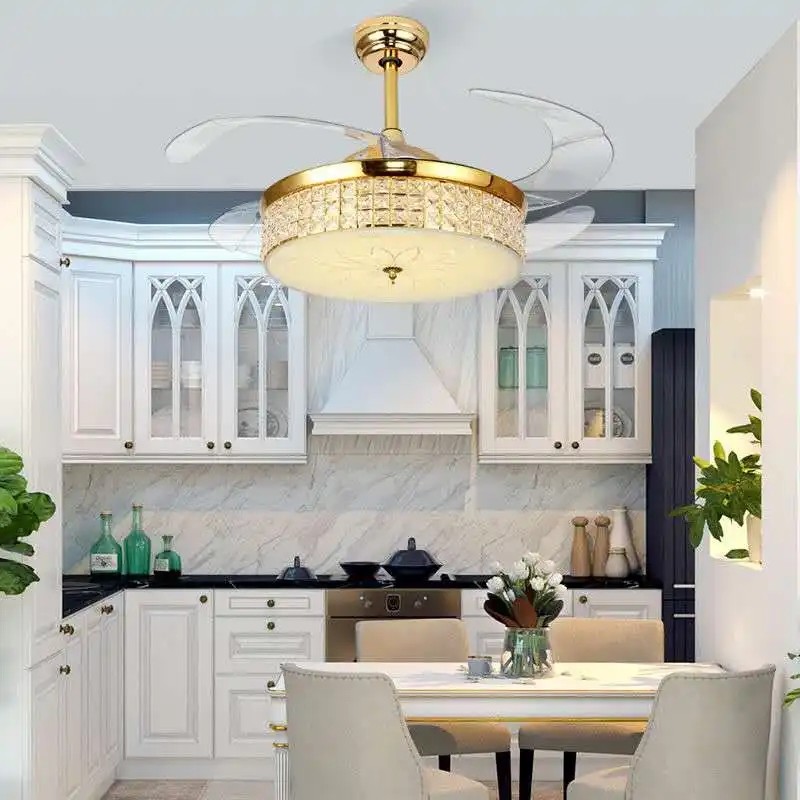 Wholesale factory 42 Inch Crystal Ceiling Fan Light , Modern European Style Ceiling Fans