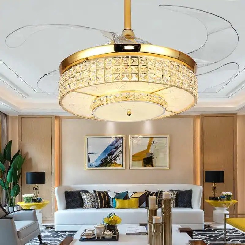 Wholesale factory 42 Inch Crystal Ceiling Fan Light , Modern European Style Ceiling Fans
