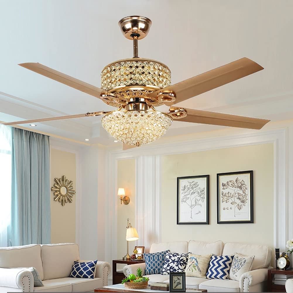 Factory Modern Crystal Ceiling Fan With Light And Remote , 3 Light Ceiling Fan Remote Control
