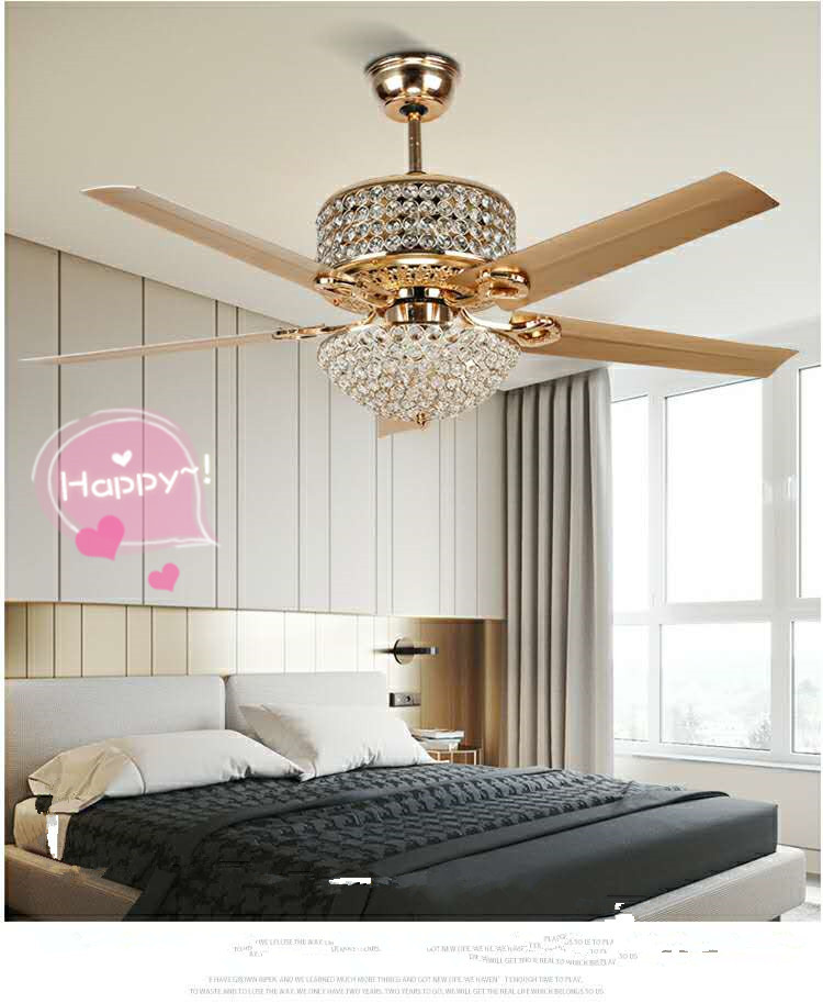 Factory Modern Crystal Ceiling Fan With Light And Remote , 3 Light Ceiling Fan Remote Control