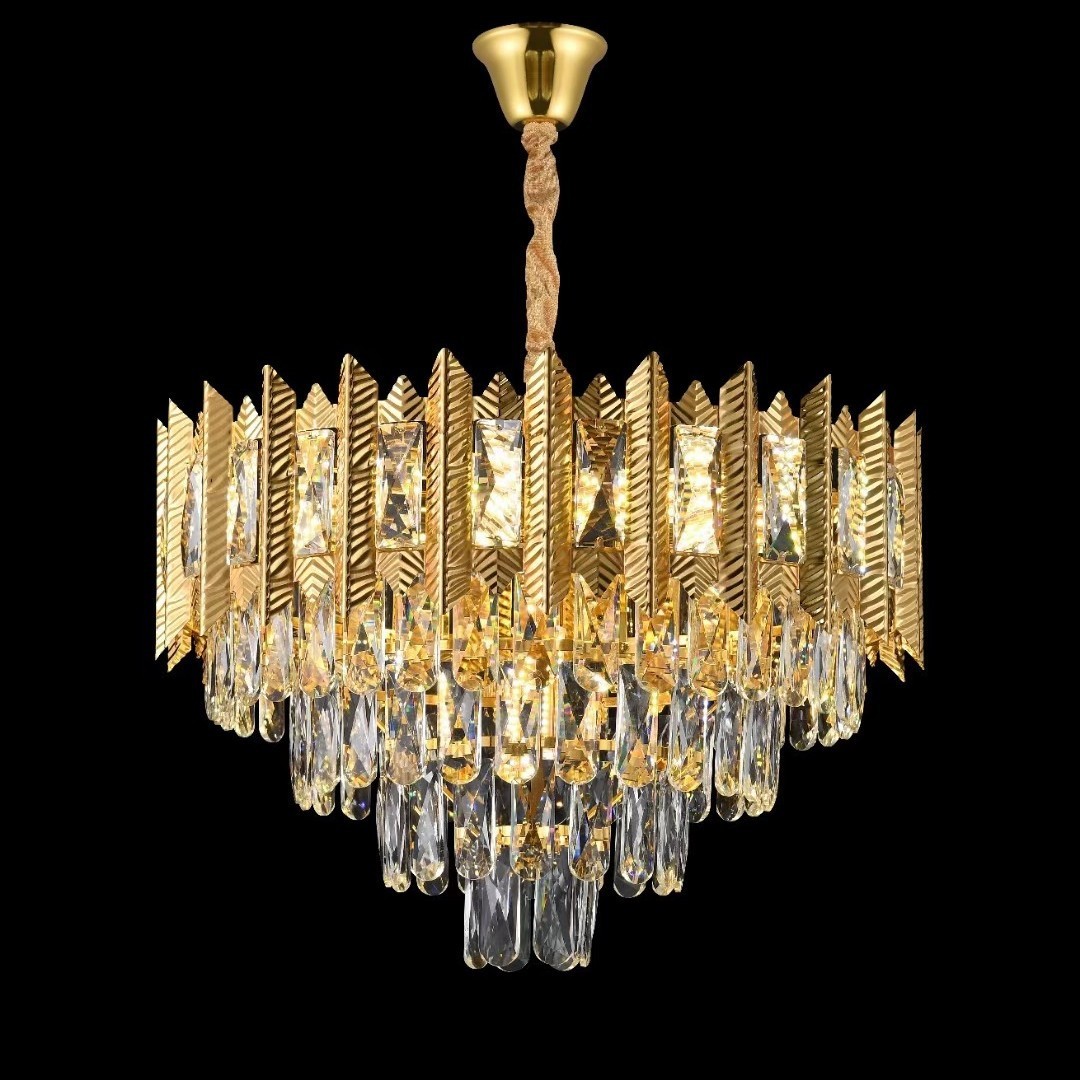 Wholesale   Retractable Crystal Chandelier Ceiling Fan With Light And Remote Control